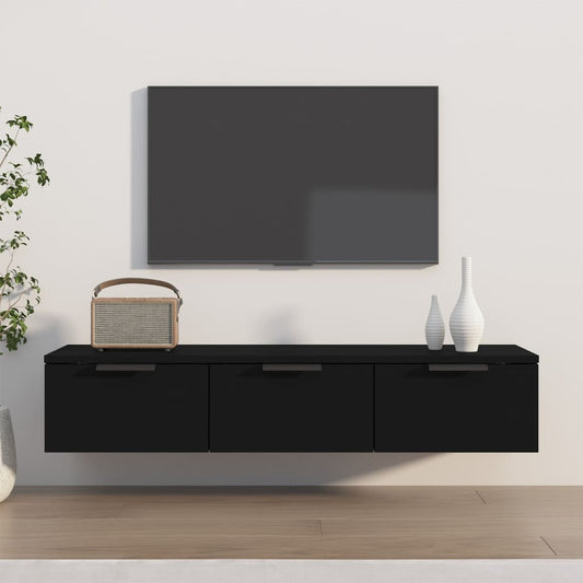 Armadietto a Muro Nero 102x30x20 cm in Legno Multistrato - homemem39