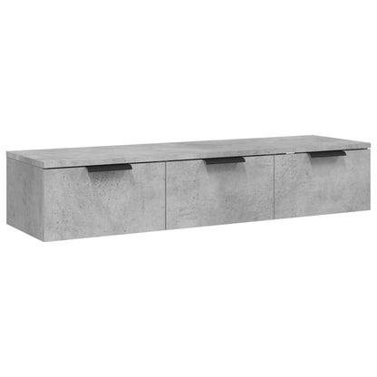 Armadietto a Muro Grigio Cemento 102x30x20 cm Legno Multistrato