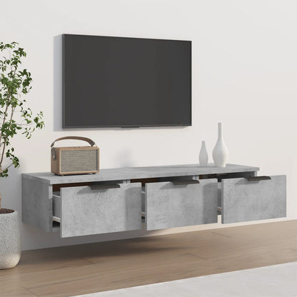 Armadietto a Muro Grigio Cemento 102x30x20 cm Legno Multistrato - homemem39