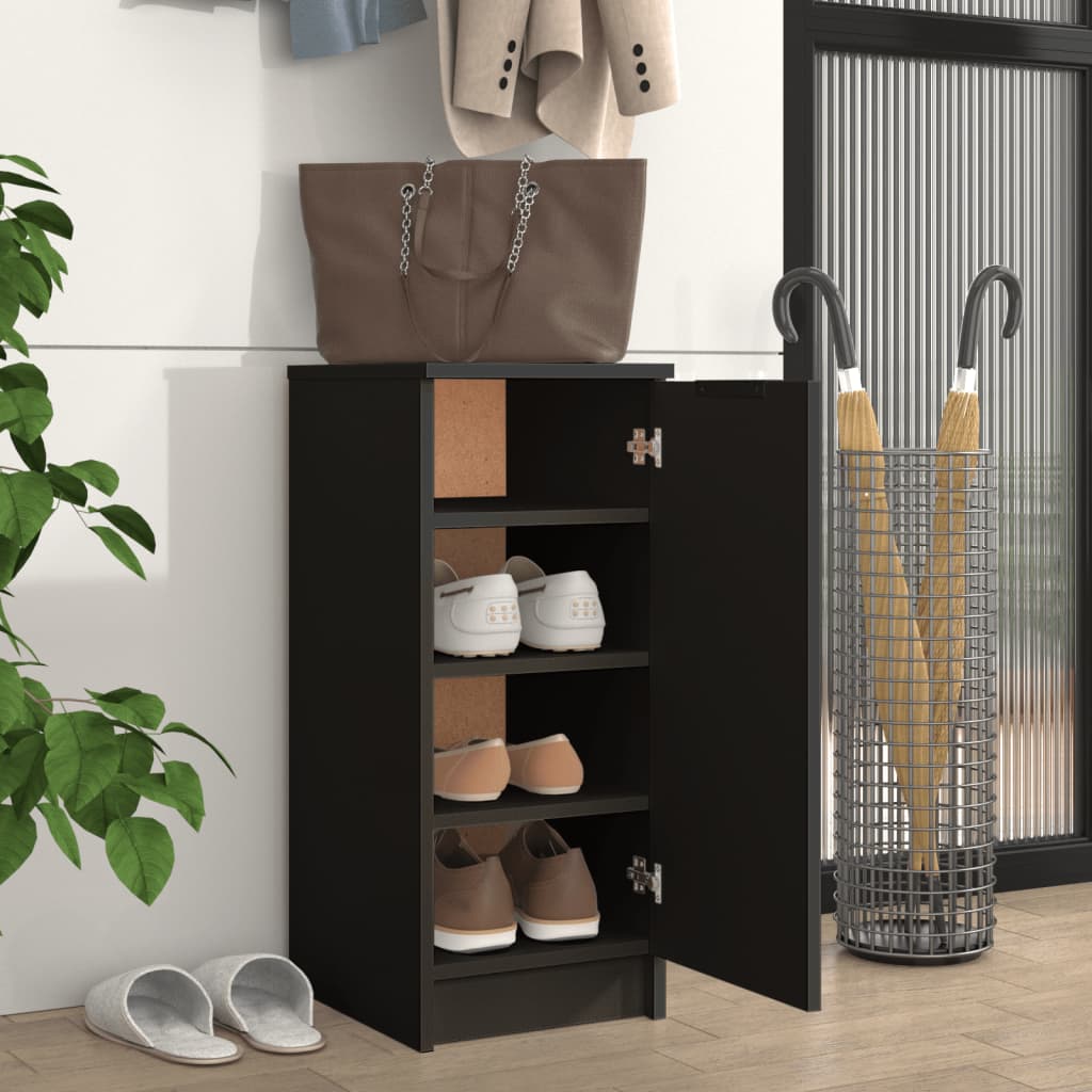 Scarpiera Nera 30x35x70 cm in Legno Multistrato - homemem39