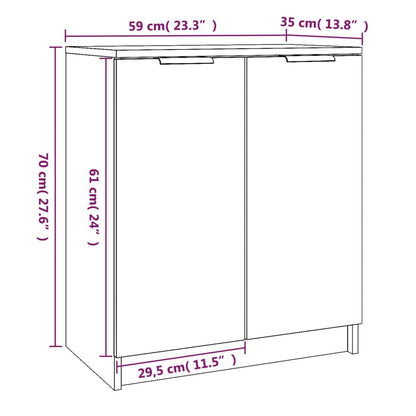 Scarpiera Rovere Sonoma 59x35x70 cm in Legno Multistrato