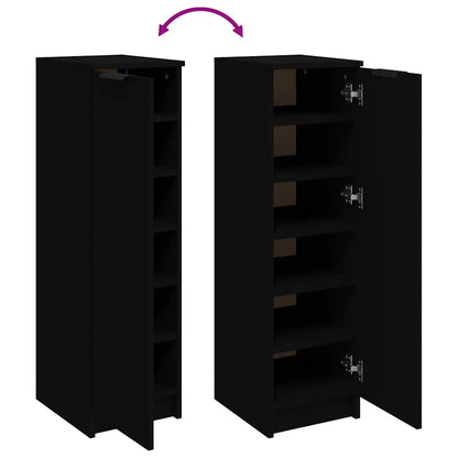 Scarpiera Nera 30x35x100 cm in Legno Multistrato - homemem39