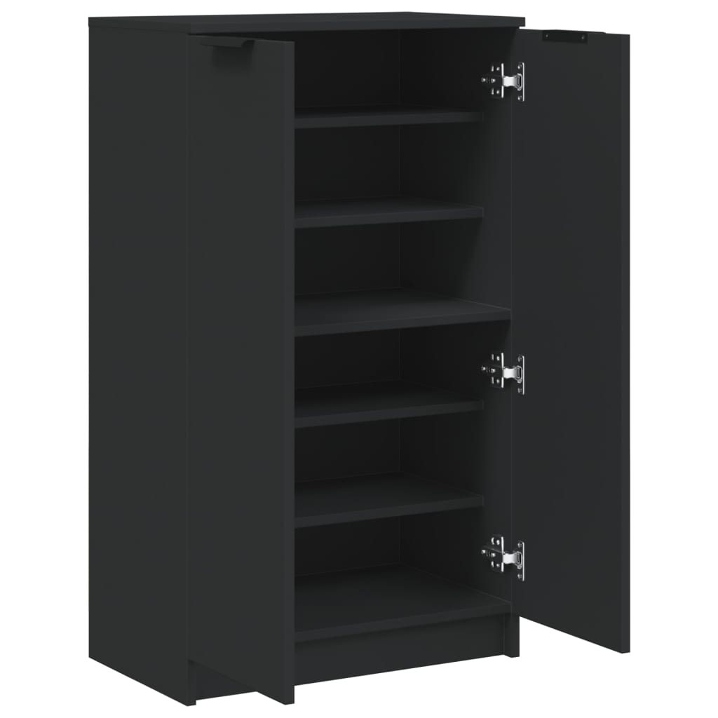 Scarpiera Nera 59x35x100 cm in Legno Multistrato - homemem39