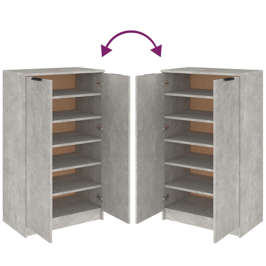 Scarpiera Grigio Cemento 59x35x100 cm in Legno Multistrato - homemem39