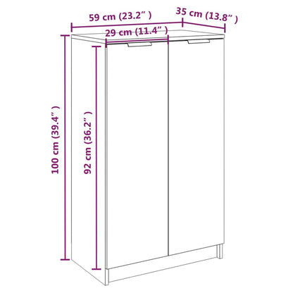 Scarpiera Grigio Cemento 59x35x100 cm in Legno Multistrato - homemem39