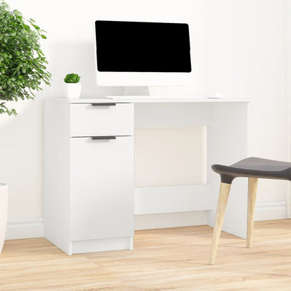 Scrivania Bianca 100x50x75 cm in Legno Multistrato - homemem39
