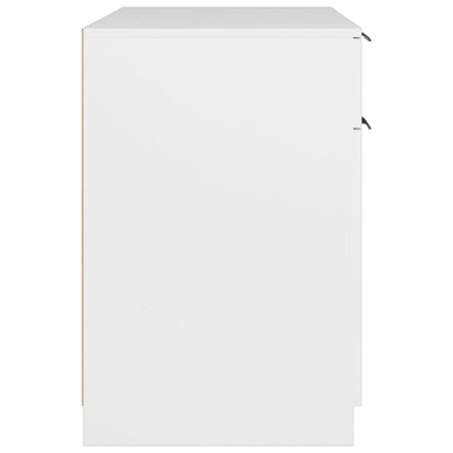 Scrivania Bianca 100x50x75 cm in Legno Multistrato - homemem39