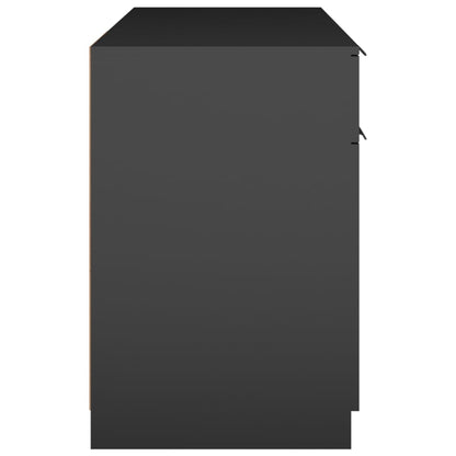 Scrivania Nera 100x50x75 cm in Legno Multistrato - homemem39