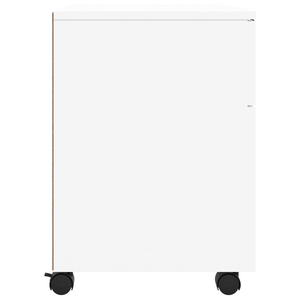 Schedario con Ruote Bianco 45x38x54 cm Legno Multistrato - homemem39