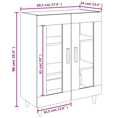 Credenza Bianca 69,5x34x90 cm in Legno Multistrato