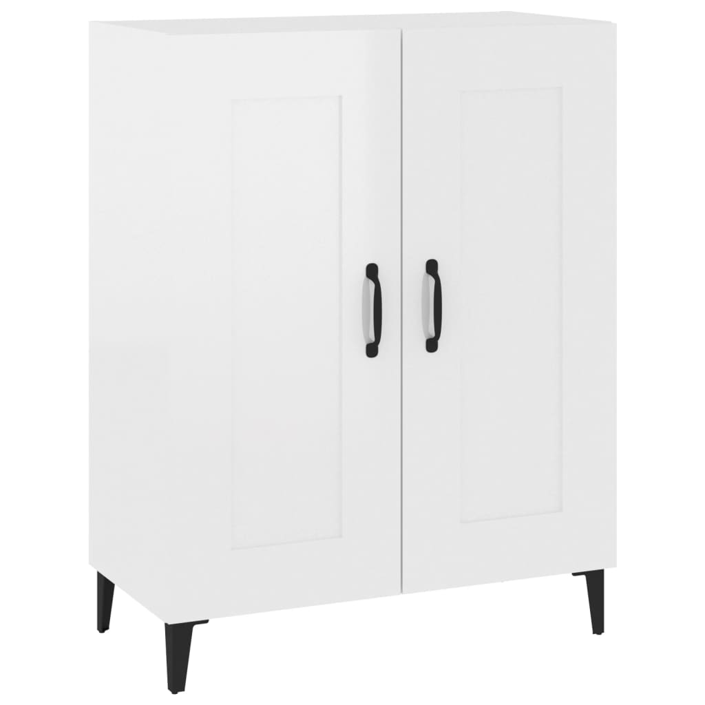 Credenza 69,5x34x90 cm in Legno Multistrato Bianco Lucido - homemem39