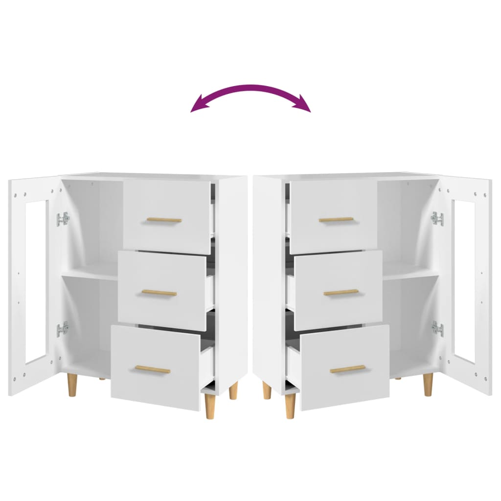 Credenza Bianca 69,5x34x90 cm in Legno Multistrato - homemem39