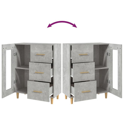 Credenza Grigio Cemento 69,5x34x90 cm in Legno Multistrato - homemem39
