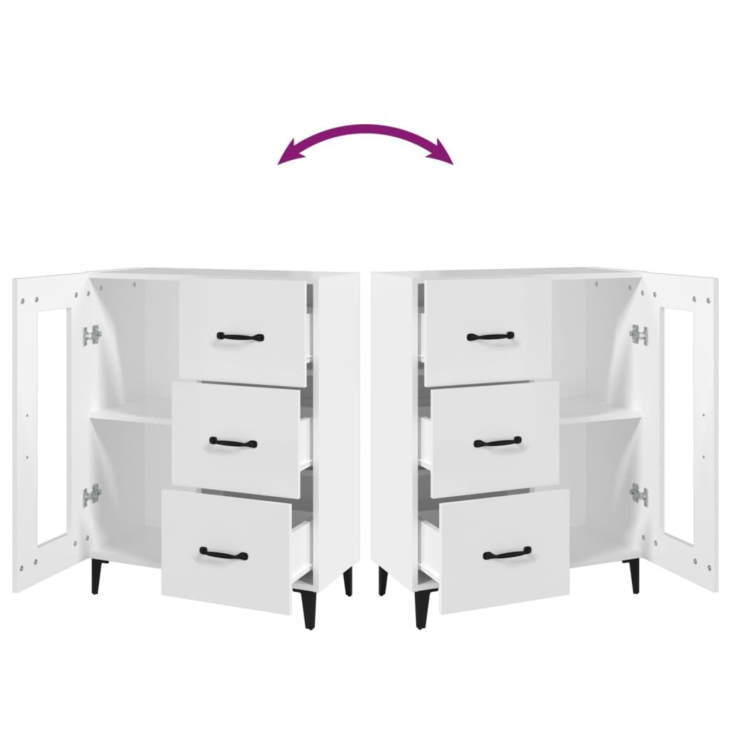 Credenza Bianca 69,5x34x90 cm in Legno Multistrato - homemem39