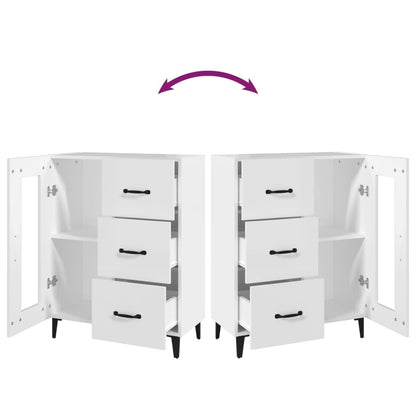 Credenza Bianca 69,5x34x90 cm in Legno Multistrato - homemem39