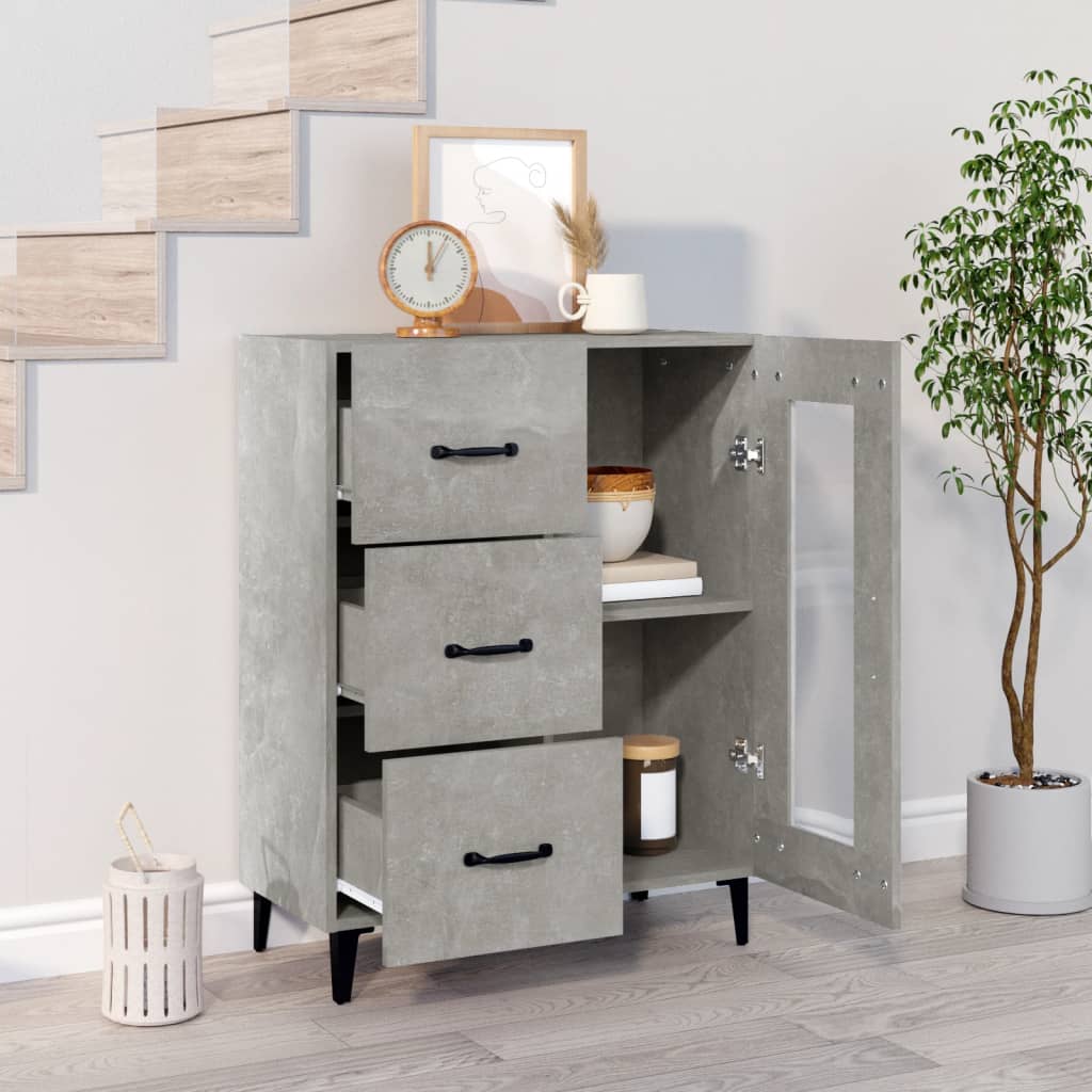 Credenza Grigio Cemento 69,5x34x90 cm in Legno Multistrato - homemem39