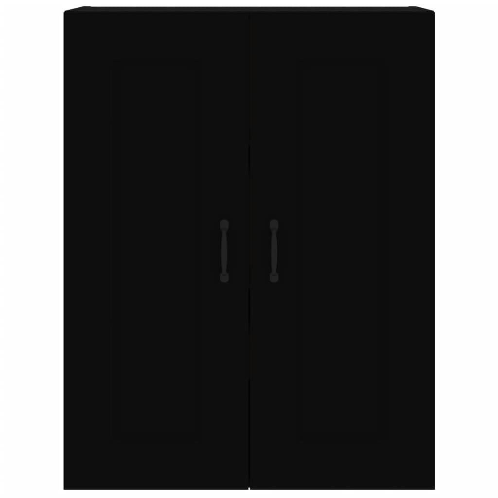 Armadietto Pensile a Parete Nero 69,5x32,5x90 cm - homemem39