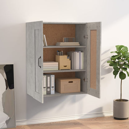 Armadietto Pensile a Parete Grigio Cemento 69,5x32,5x90 cm - homemem39