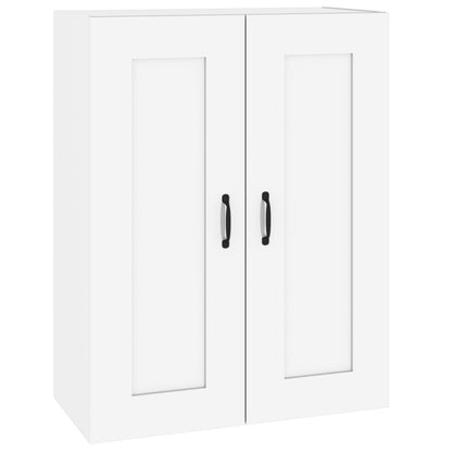 Armadietto Pensile a Parete Bianco Lucido 69,5x32,5x90 cm - homemem39