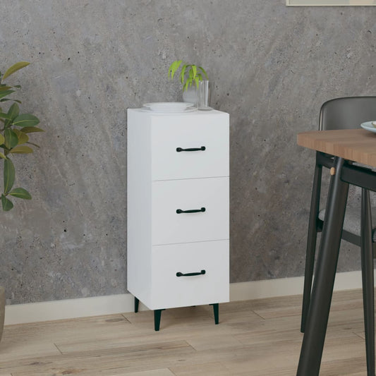 Credenza Bianca 34,5x34x90 cm in Legno Multistrato - homemem39