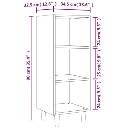 Credenza Grigio Cemento 34,5x32,5x90 cm in Legno Multistrato - homemem39