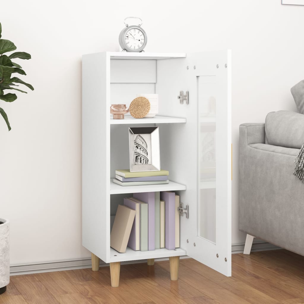 Credenza Bianca 34,5x34x90 cm in Legno Multistrato - homemem39