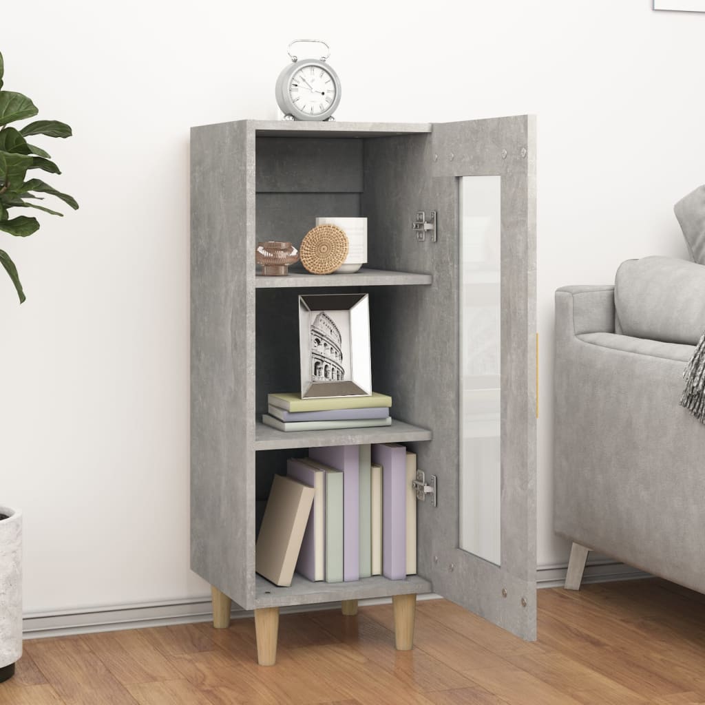 Credenza Grigio Cemento 34,5x34x90 cm in Legno Multistrato - homemem39