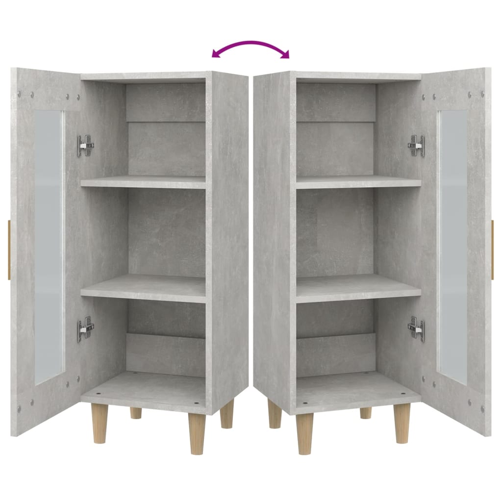 Credenza Grigio Cemento 34,5x34x90 cm in Legno Multistrato - homemem39