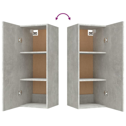 Armadietto a Muro Grigio Cemento 34,5x34x90cm Legno Multistrato | homemem39