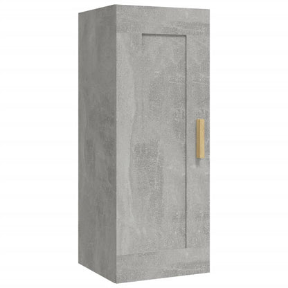 Armadietto a Muro Grigio Cemento 35x34x90 cm Legno Multistrato