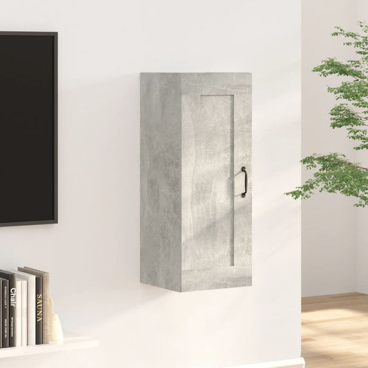 Armadietto a Muro Grigio Cemento 35x34x90 cm Legno Multistrato - homemem39
