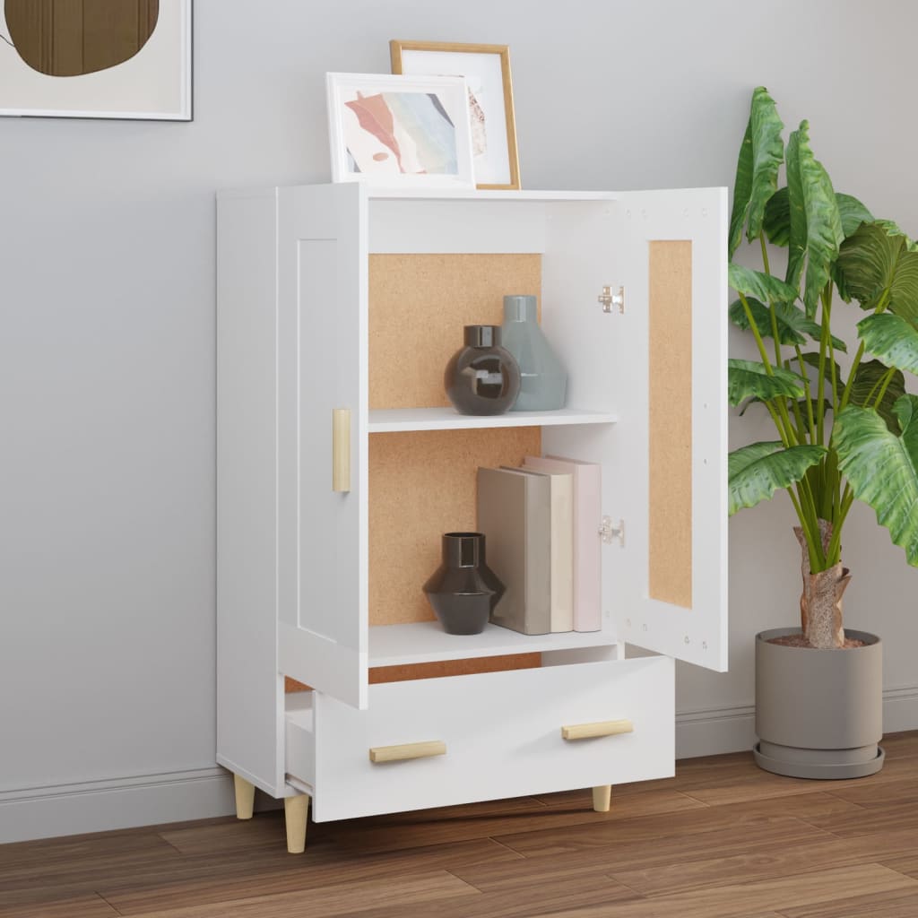Credenza Bianca 70x31x115 cm in Legno Ingegnerizzato | homemem39