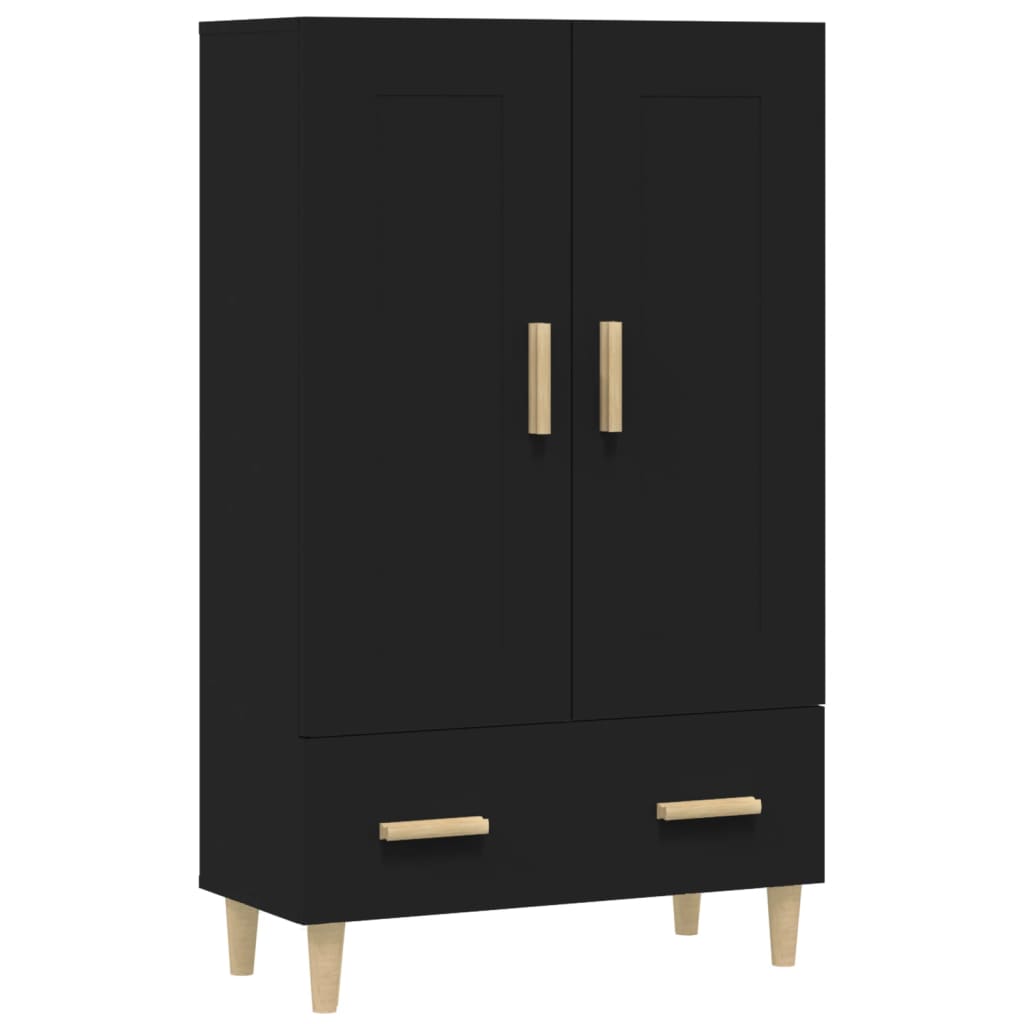 Black Sideboard 70x31x115 cm in Multilayer Wood