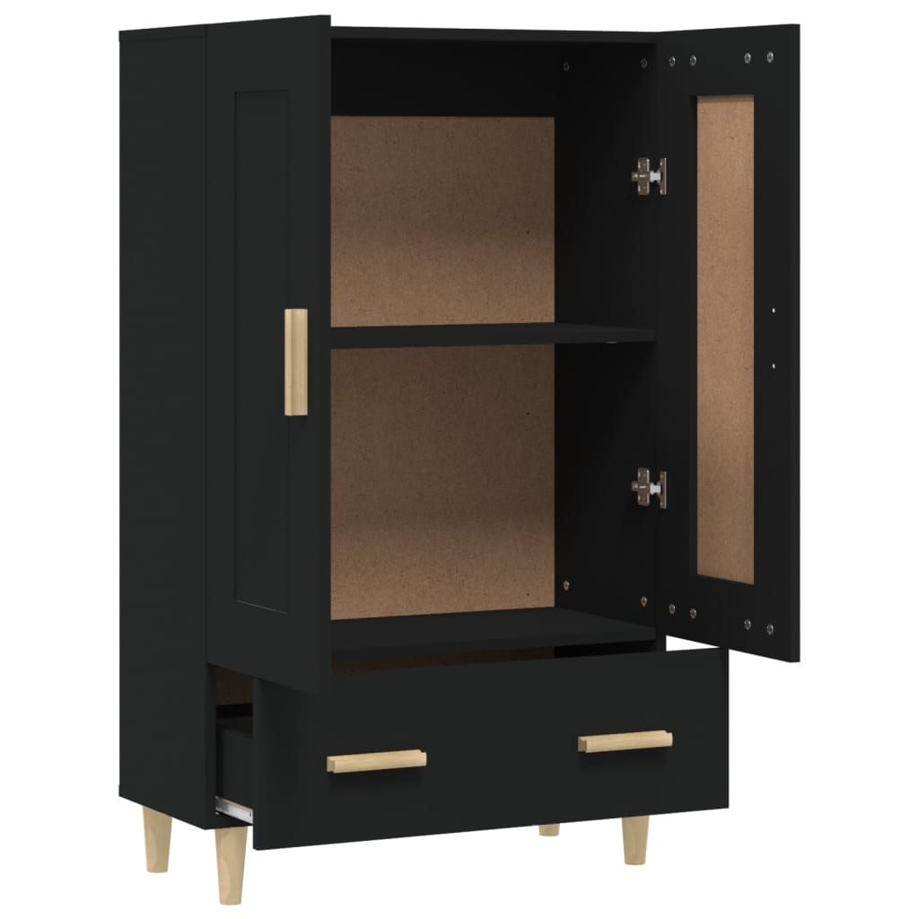 Black Sideboard 70x31x115 cm in Multilayer Wood