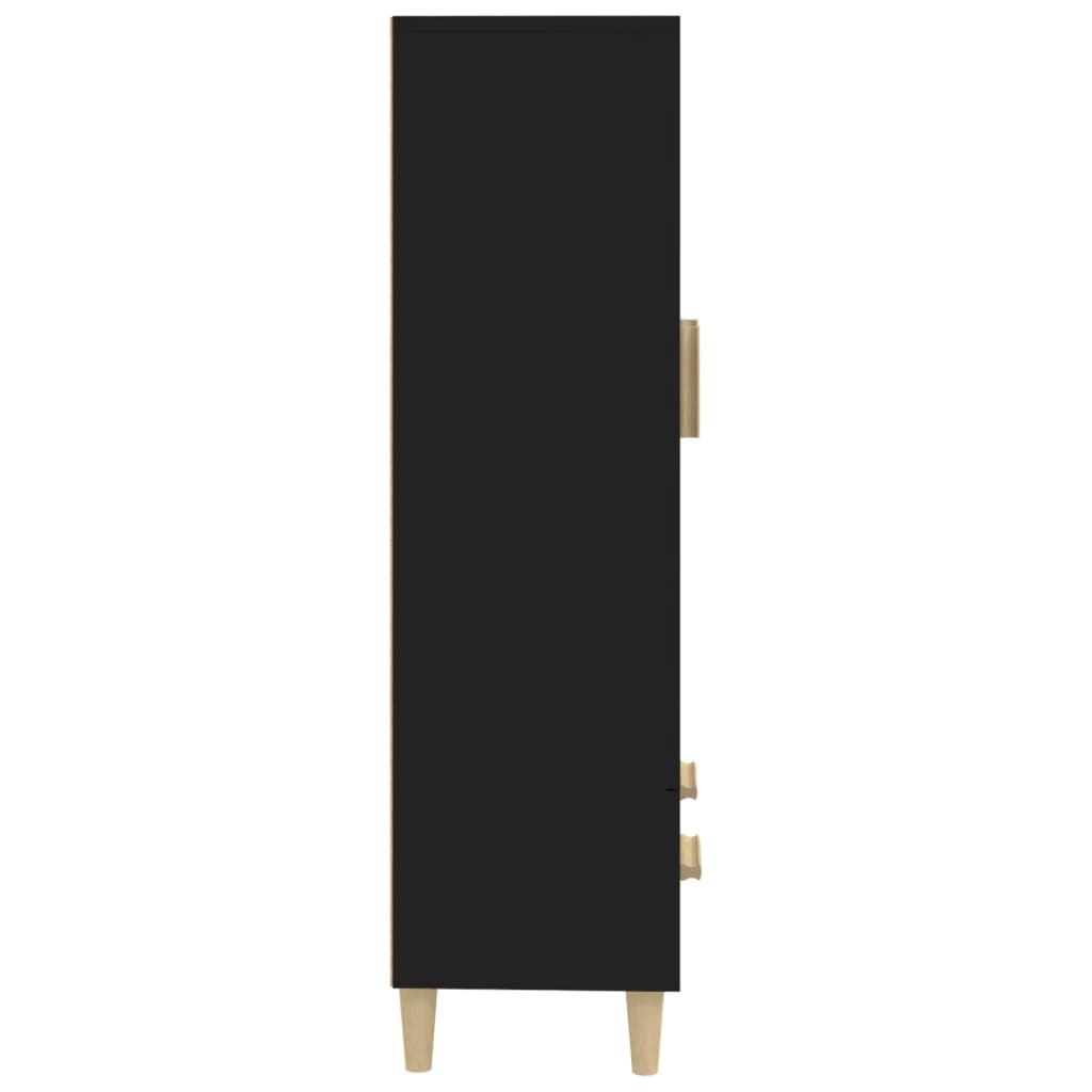 Black Sideboard 70x31x115 cm in Multilayer Wood