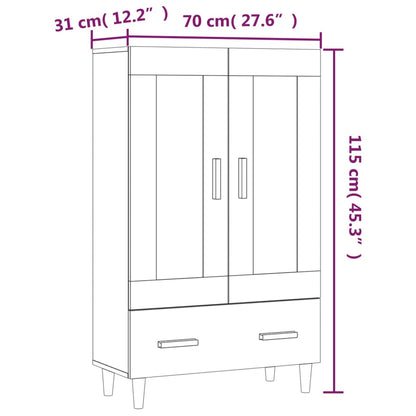 Black Sideboard 70x31x115 cm in Multilayer Wood