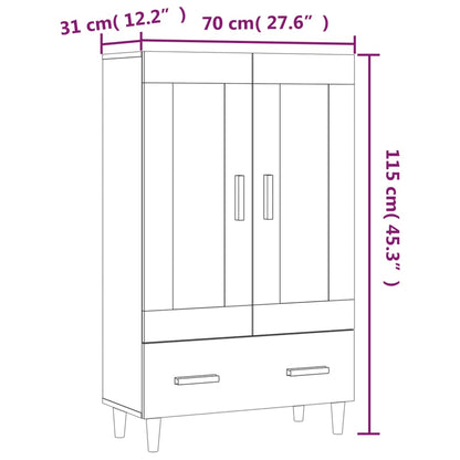 Credenza Rovere Sonoma 70x31x115 cm in Legno Multistrato | homemem39