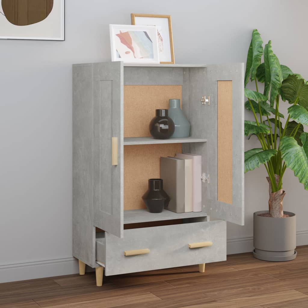 Credenza Grigio Cemento 70x31x115 cm in Legno Multistrato - homemem39