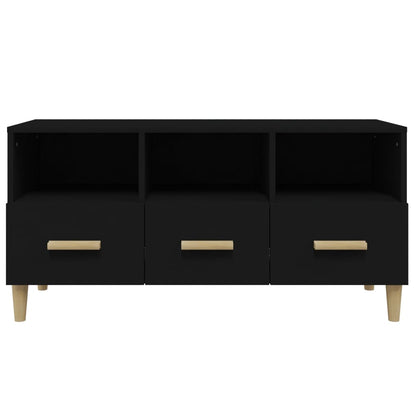Mobile Porta TV Nero 102x36x50 cm in Legno Multistrato - homemem39