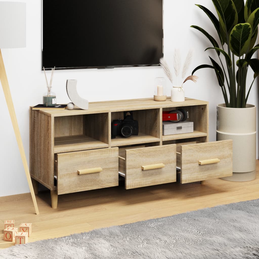 Mobile Porta TV Rovere Sonoma 102x36x50 cm Legno Multistrato | homemem39