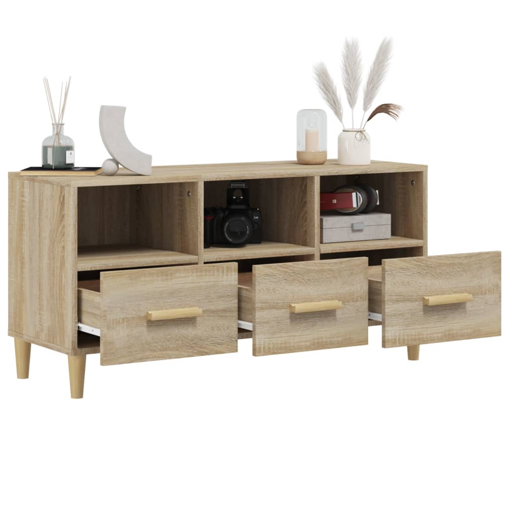 Mobile Porta TV Rovere Sonoma 102x36x50 cm Legno Multistrato | homemem39