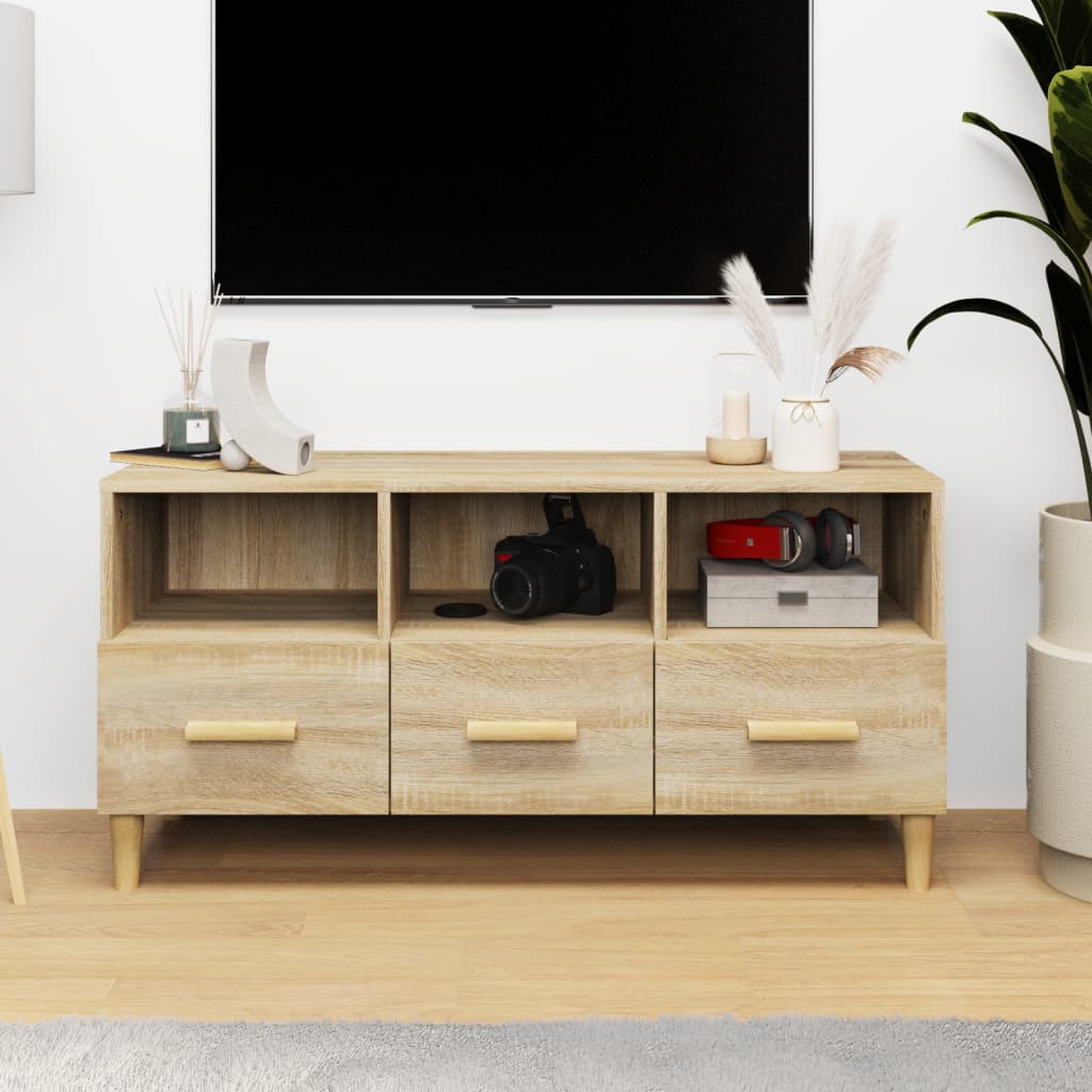 Mobile Porta TV Rovere Sonoma 102x36x50 cm Legno Multistrato | homemem39