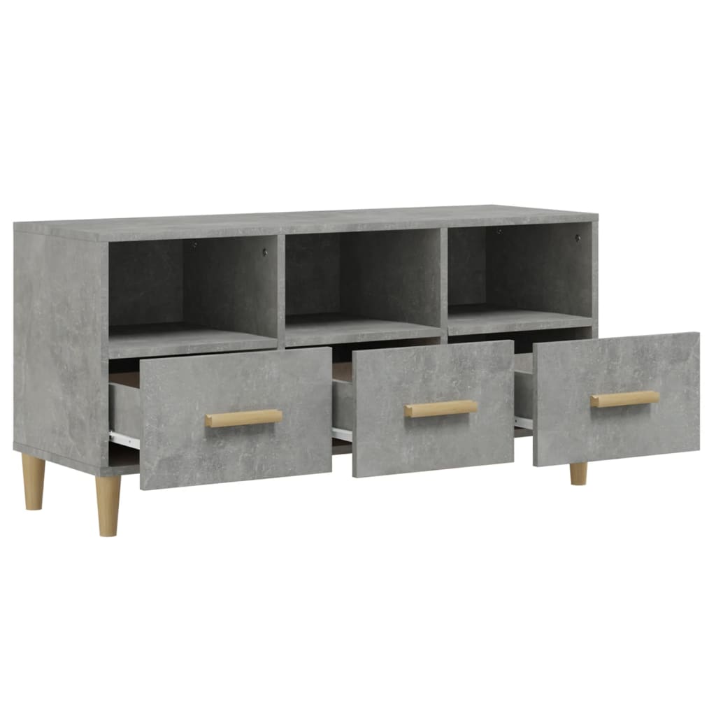 Mobile Porta TV Grigio Cemento 102x36x50 cm Legno Multistrato - homemem39
