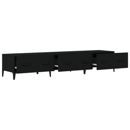Mobile Porta TV Nero 150x34,5x30 cm in Legno Multistrato - homemem39