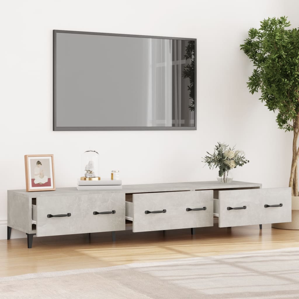 Mobile Porta TV Grigio Cemento 150x34,5x30 cm Legno Multistrato - homemem39