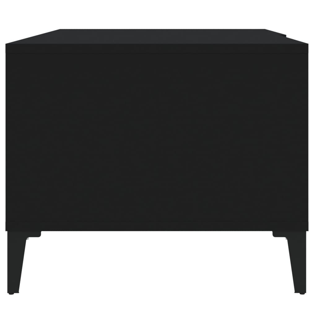 Tavolino da Salotto Nero 90x50x40 cm in Legno Multistrato