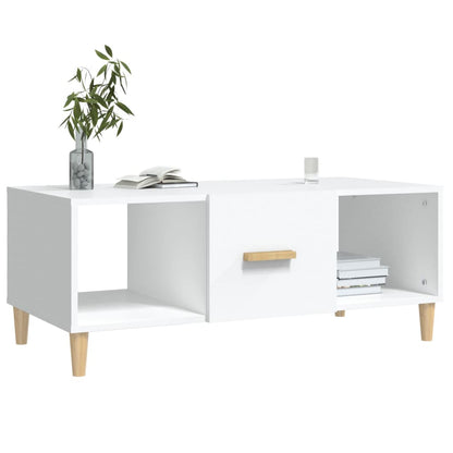 Tavolino da Salotto Bianco 102x50x40 cm in Legno Multistrato | homemem39