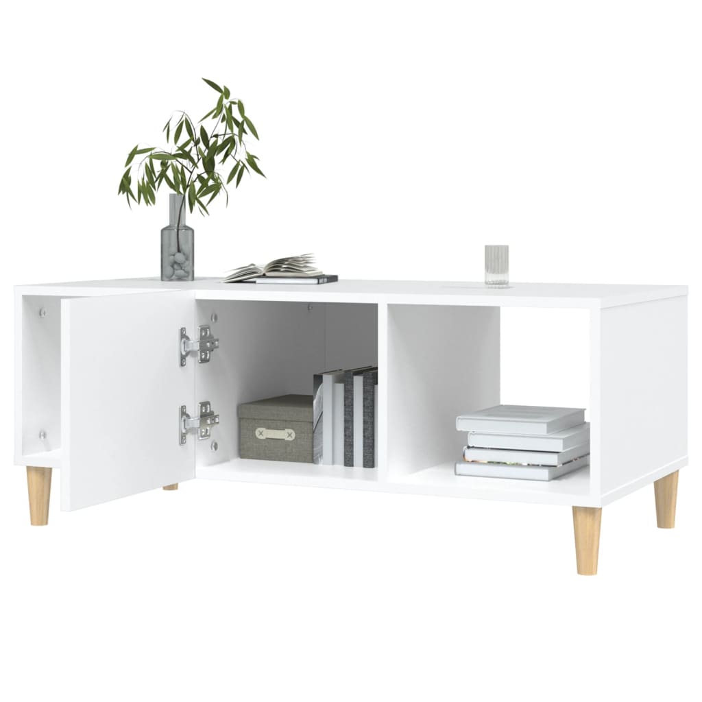 Tavolino da Salotto Bianco 102x50x40 cm in Legno Multistrato | homemem39