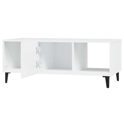 Tavolino da Salotto Bianco 102x50x40 cm in Legno Multistrato