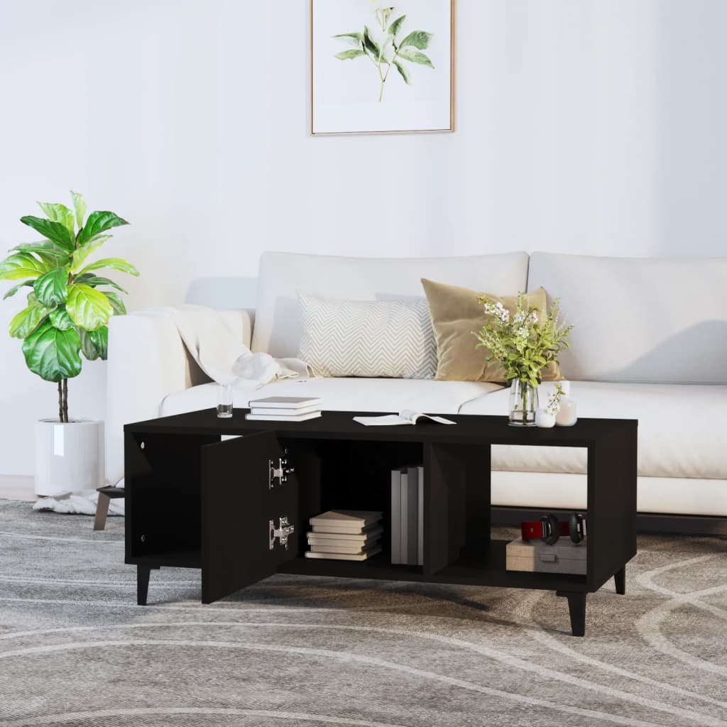Tavolino da Salotto Nero 102x50x40 cm in Legno Multistrato | homemem39